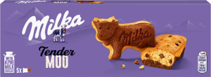 Milka Tender Moo, ciastko biszkoptowo – kakaowe z kawałkami mlecznej czekolady - 140 g