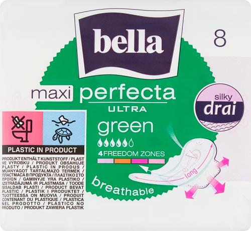 Bella Perfecta Ultra Maxi Green Silky Drai Podpaski higieniczne 8 sztuk