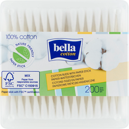 Bella Cotton Papierowe patyczki higieniczne 200 sztuk