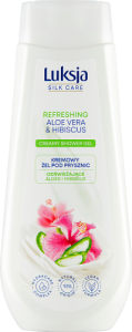 Luksja Silk Care Kremowy żel pod prysznic odświeżające aloes i hibiskus 500 ml