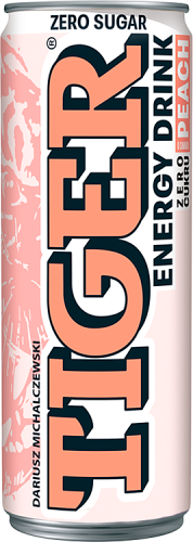 Tiger Zero cukru Gazowany napój energetyzujący o smaku Peach 250 ml (plus KAUCJA)