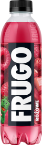 Frugo Różowe Napój wieloowocowy niegazowany o smaku maliny poziomki i rabarbaru 500 ml (plus KAUCJA)