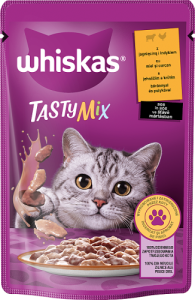 Whiskas Tasty Mix Mokra karma dla dorosłych kotów sos z jagnięciną i indykiem 85 g