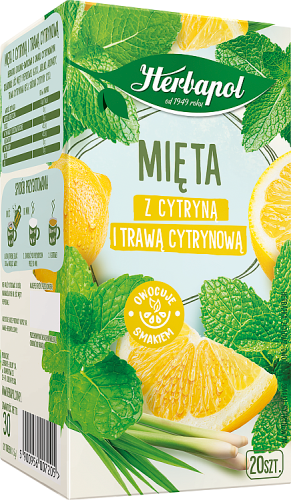 Herbapol Herbatka ziołowo-owocowa mięta z cytryną i trawą cytrynową 30 g (20 x 1,5 g)