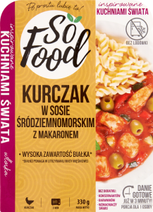 So Food Inspirowane Kuchniami Świata Kurczak w sosie śródziemnomorskim z makaronem 330 g