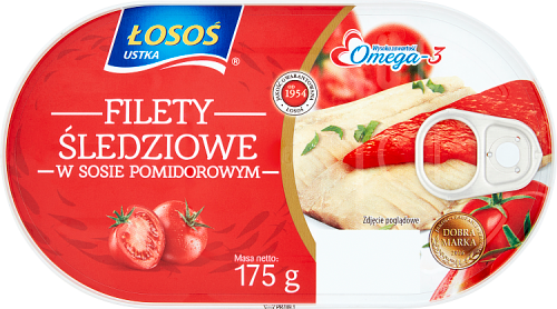 Łosoś Ustka Filety śledziowe w sosie pomidorowym 175 g