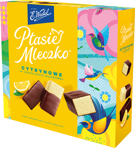 E. Wedel Ptasie mleczko cytrynowe w czekoladzie deserowej 340 g