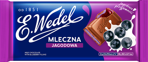 E. Wedel Czekolada mleczna jagodowa 100 g
