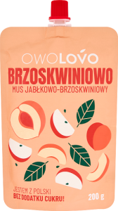 Owolovo Brzoskwiniowo Mus jabłkowo-brzoskwiniowy 200 g