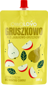 OWOLOVO Gruszkowo Mus jabłkowo-gruszkowy 200 g