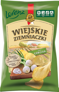 Wiejskie Ziemniaczki Chipsy ziemniaczane smak cebulka 130 g