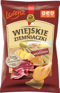Wiejskie Ziemniaczki Chipsy ziemniaczane smak wędzonka 130 g