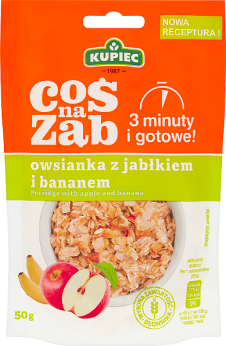 Kupiec Coś na ząb Owsianka z jabłkiem i bananem 50 g
