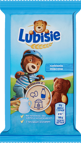 Lubisie Ciastko biszkoptowe z nadzieniem mlecznym 30 g