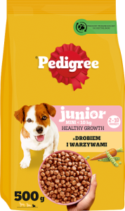 Pedigree Junior Mini <10 kg Sucha karma dla szczeniąt z drobiem i warzywami 500 g