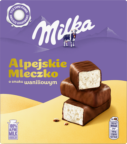 Milka Alpejskie Mleczko pianki o smaku waniliowym - 330 g