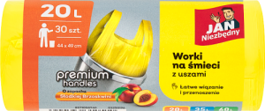 Jan Niezbędny Worki na śmieci z uszami o zapachu słodkiej brzoskwini 20 l 30 sztuk