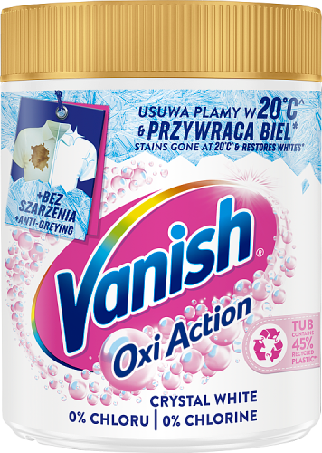 Vanish Oxi Action Crystal White Odplamiacz do tkanin w proszku 470 g