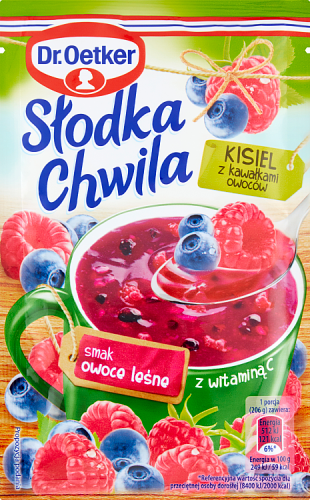 Dr. Oetker Słodka Chwila Kisiel z kawałkami owoców smak owoce leśne 31,5 g
