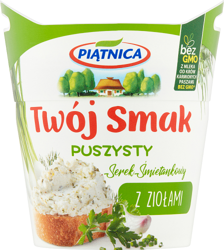Piątnica Twój Smak Serek śmietankowy puszysty z ziołami 150 g