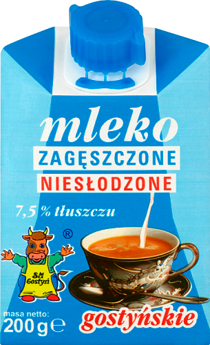 SM Gostyń Mleko gostyńskie zagęszczone niesłodzone 7,5% tłuszczu 200 g