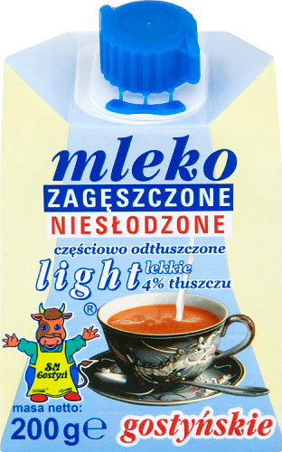 SM Gostyń Mleko gostyńskie zagęszczone niesłodzone light 4% 200 g
