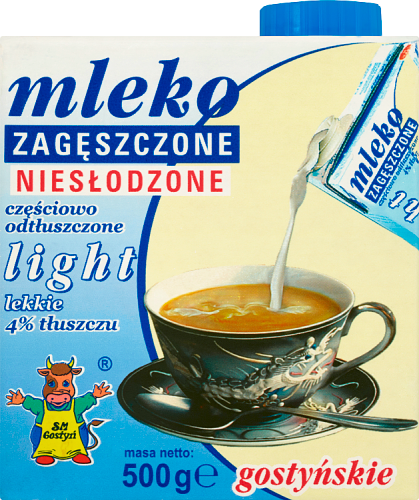 SM Gostyń Mleko gostyńskie zagęszczone niesłodzone light 4 % tłuszczu 500 g