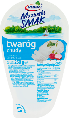 Mlekpol Mazurski Smak Twaróg chudy 250 g