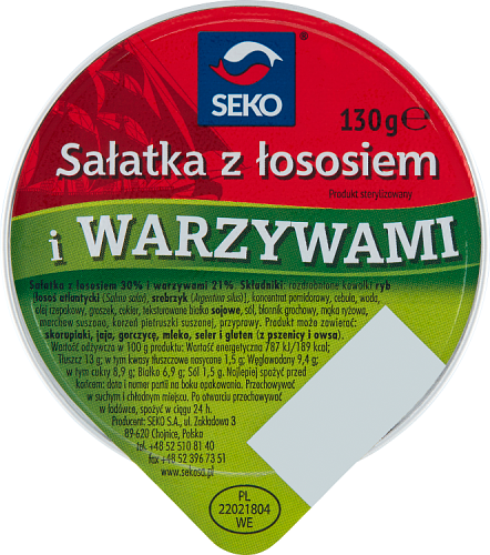 Seko Sałatka z łososiem i warzywami 130 g
