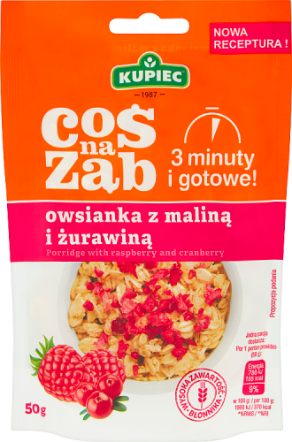 Kupiec Coś na ząb Owsianka z maliną i żurawiną 50 g