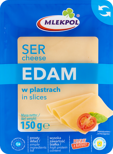 Mlekpol Ser Edam w plastrach 150 g