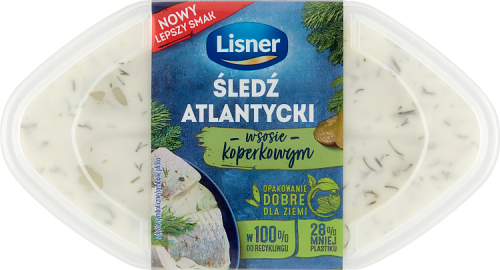 Lisner Śledź atlantycki filety w sosie koperkowym 280 g