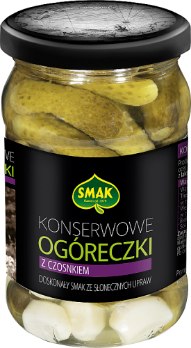 Smak Konserwowe ogóreczki z czosnkiem 300 g