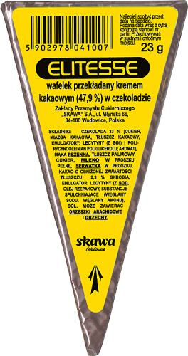 Wadowice Skawa Elitesse Wafelek przekładany kremem kakaowym w czekoladzie 23 g