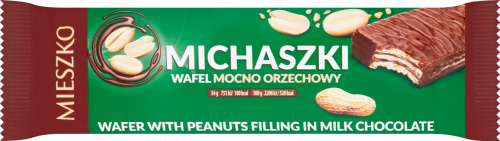 Mieszko Michaszki Wafel mocno orzechowy 34 g