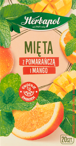 Herbapol Herbatka ziołowo-owocowa mięta z pomarańczą i mango 30 g (20 x 1,5 g)