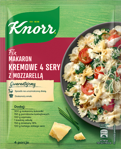 Knorr Fix makaron kremowe 4 sery z mozzarellą 45 g