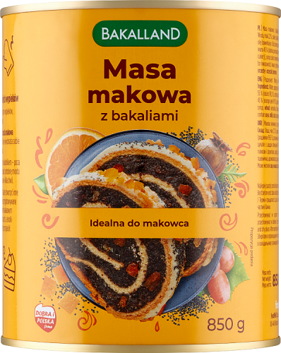 Bakalland Masa makowa z bakaliami 850 g