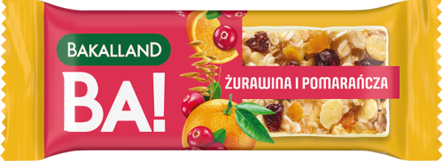 Bakalland Ba! Baton zbożowy żurawina i pomarańcza 40 g