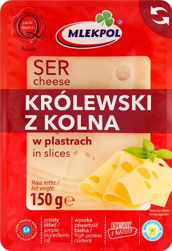 Mlekpol Ser królewski z Kolna w plastrach 150 g