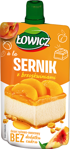 Łowicz Deser ryżowo-owocowy a'la sernik z brzoskwiniami 100 g