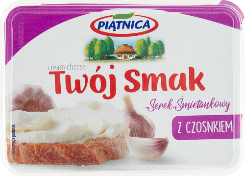 Piątnica Twój Smak Serek śmietankowy z czosnkiem 135 g